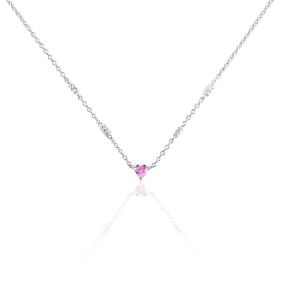 Collier Argent Blanc Declaration Oxyde De Zirconium