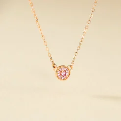 Collier Auxana Argent Rose Oxyde De Zirconium