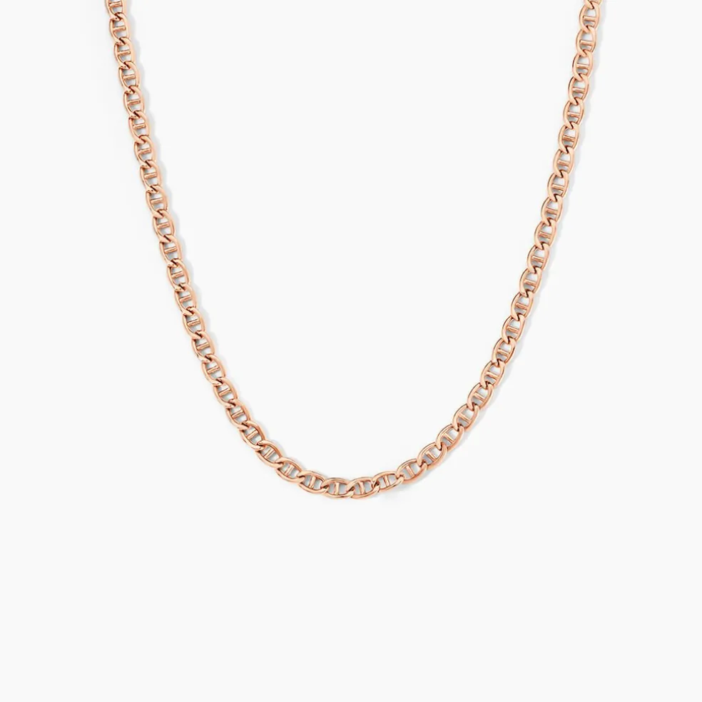 Collier Capucin Or Rose Maille Marine Plate