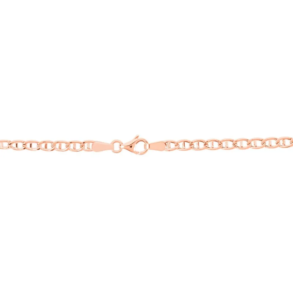 Collier Capucin Or Rose Maille Marine Plate