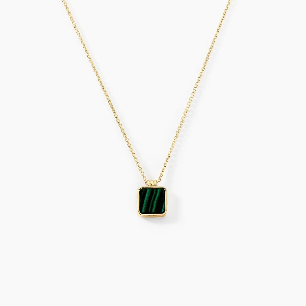 Collier Caron Or Jaune Malachite