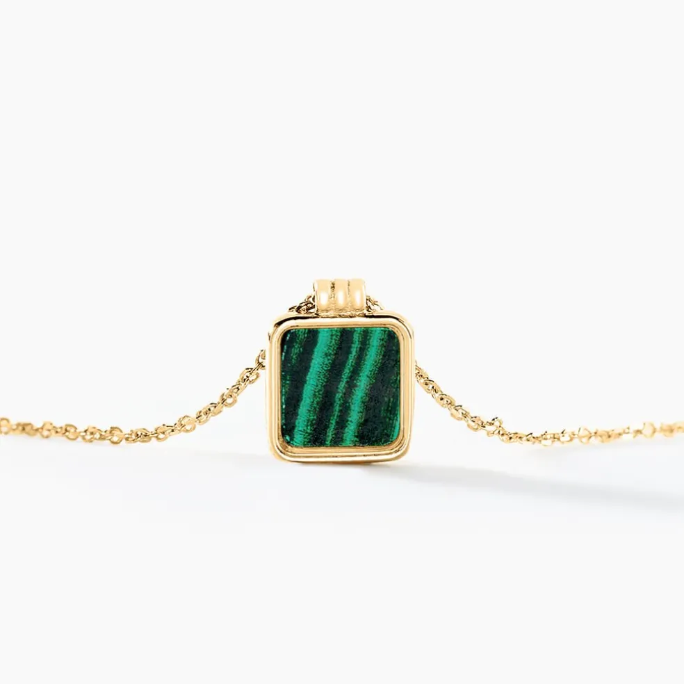 Collier Caron Or Jaune Malachite