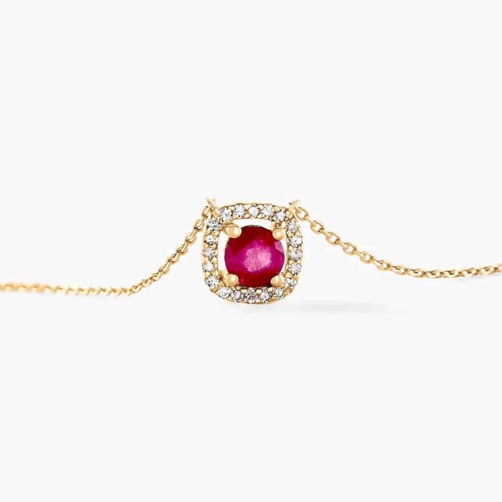 Collier Cosimo Or Jaune Rubis Diamant