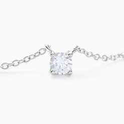 Collier Court Argent Blanc Lylwenn Oxyde De Zirconium