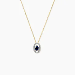 Collier Dorottya Or Jaune Saphir Diamant