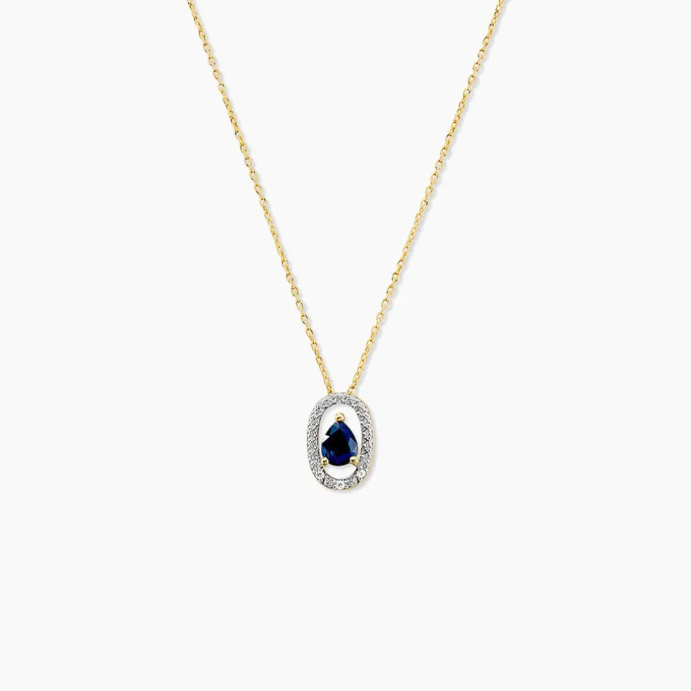 Collier Dorottya Or Jaune Saphir Diamant