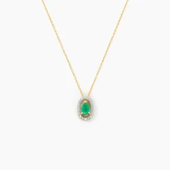 Collier Dorottya Or Jaune Emeraude Diamant