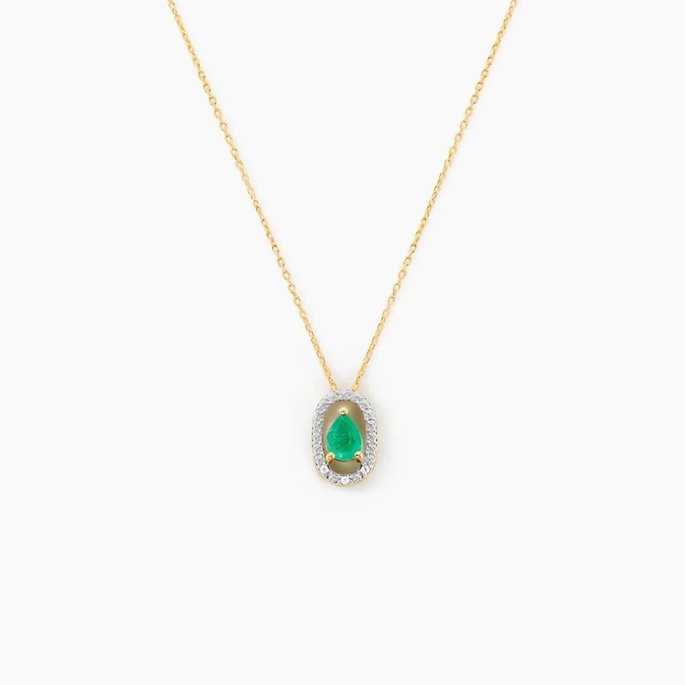 Collier Dorottya Or Jaune Emeraude Diamant