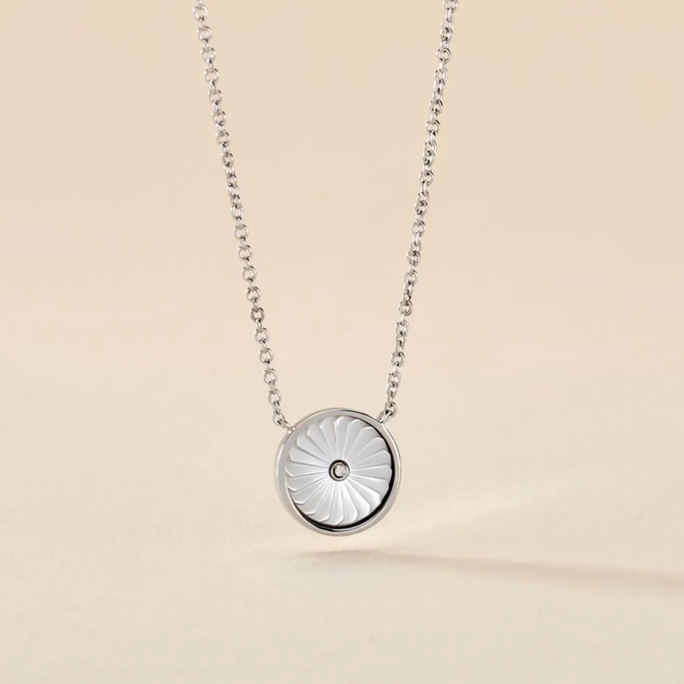 Collier Erina Argent Blanc Nacre Oxyde De Zirconium