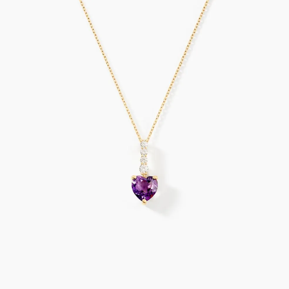 Collier Fany Or Jaune Améthyste Oxyde De Zirconium