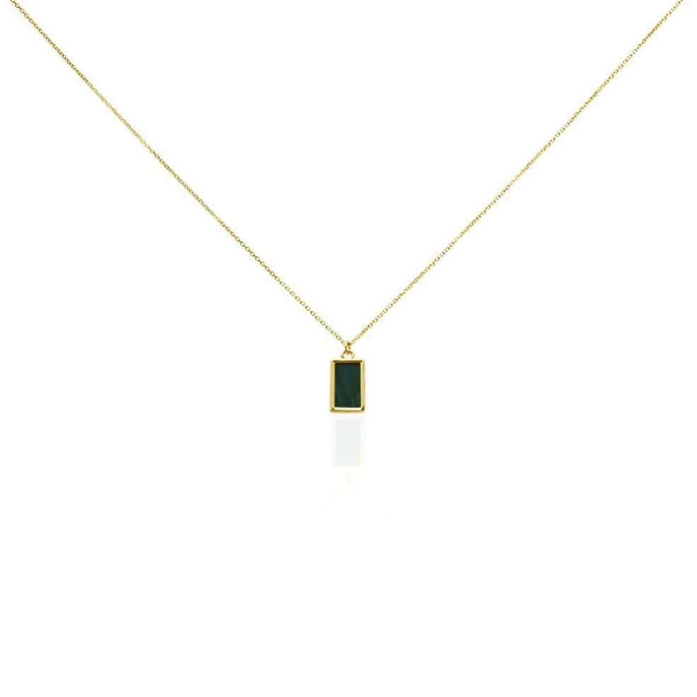 Collier Hallie Or Jaune Malachite
