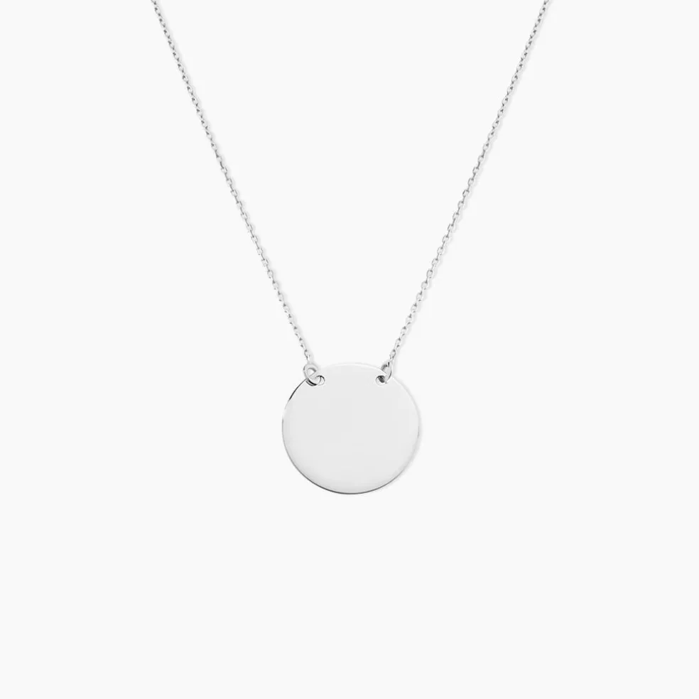 Collier Helenia Pastille Gravable Or Blanc
