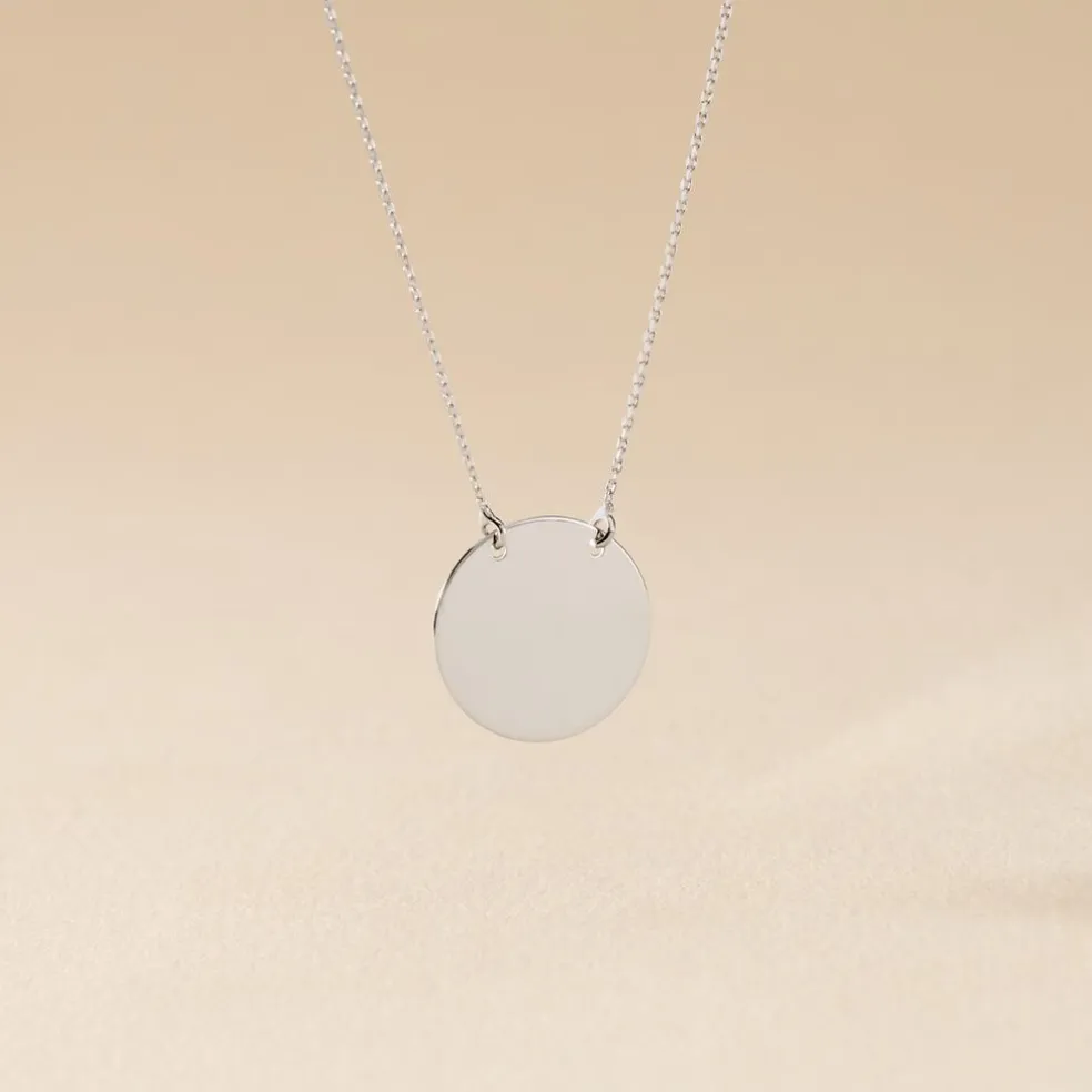 Collier Helenia Pastille Gravable Or Blanc