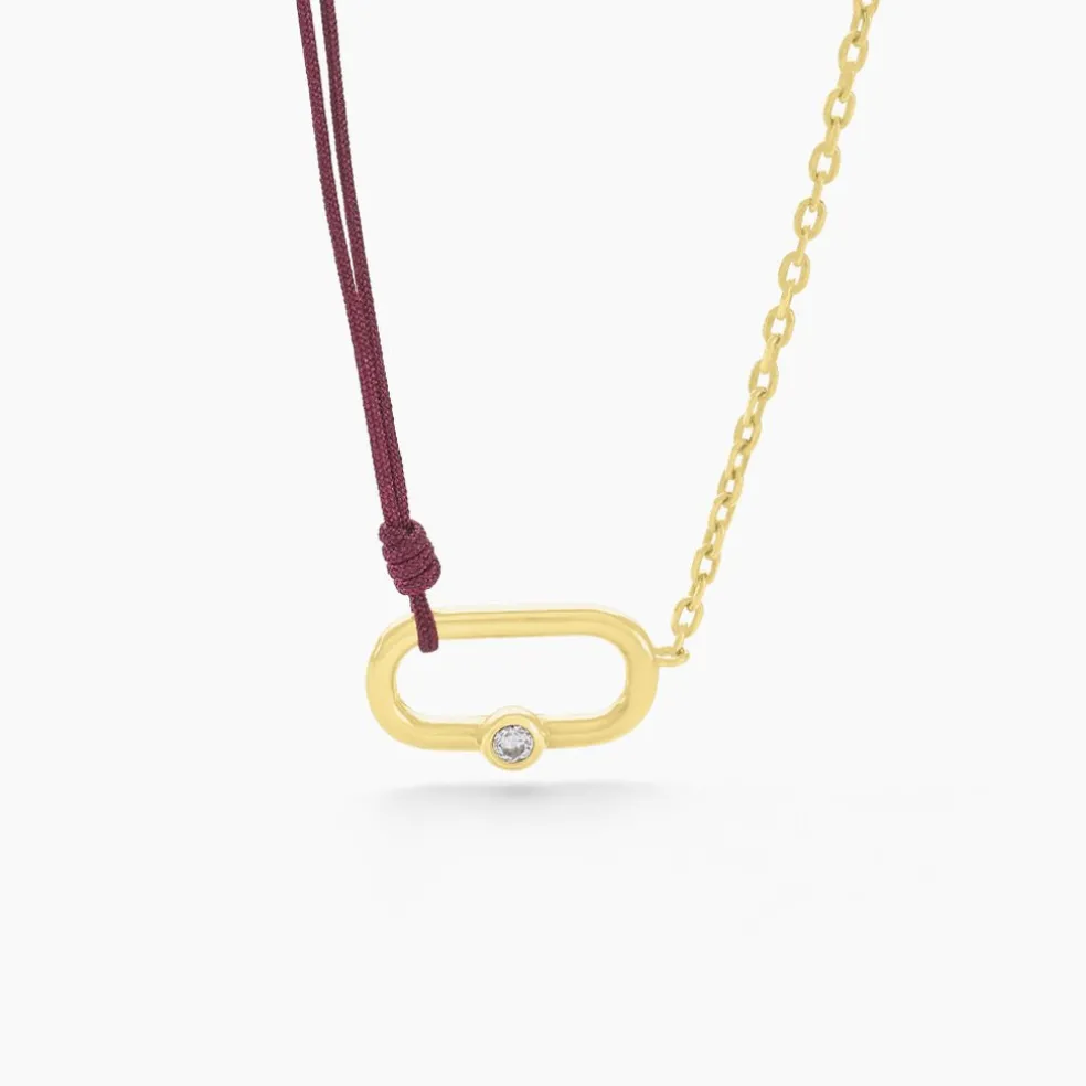 Collier Infini Pop Argent Jaune Oxyde De Zirconium