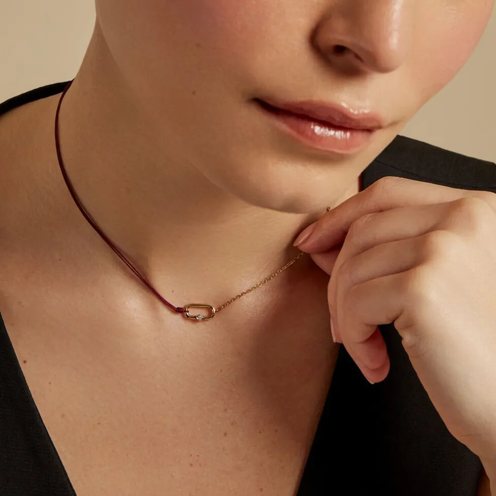 Collier Infini Pop Argent Jaune Oxyde De Zirconium