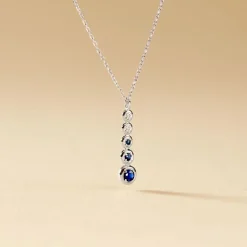 Collier Josephine Or Blanc Saphir Et Diamant