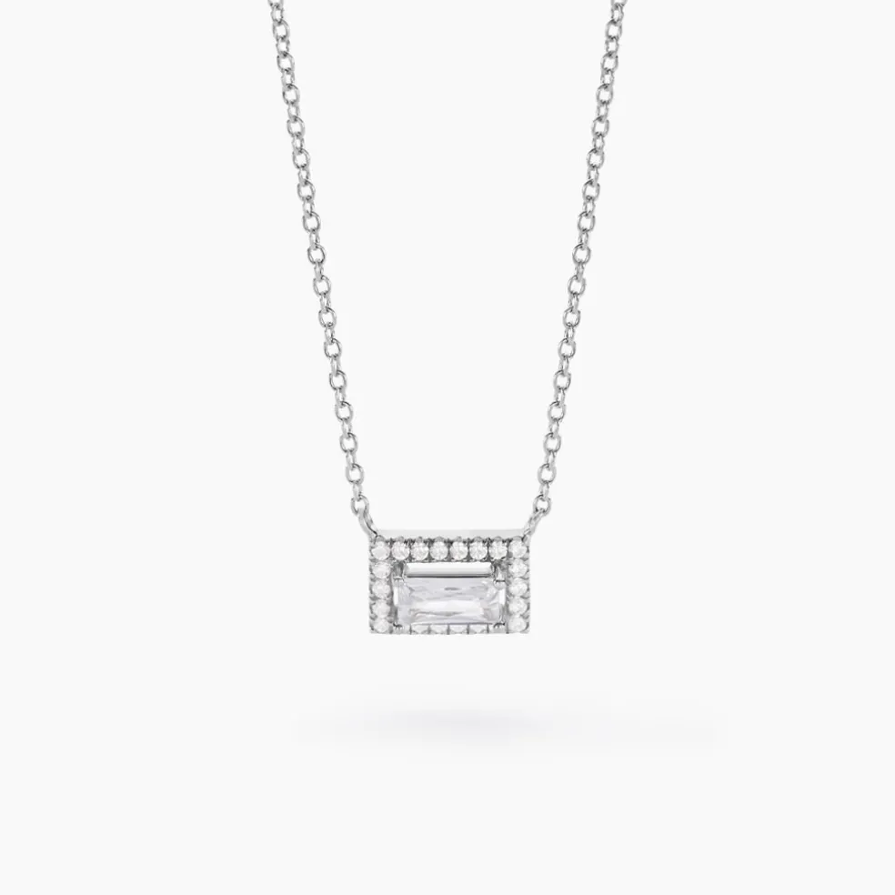 Collier Laurine Argent Blanc Oxyde De Zirconium