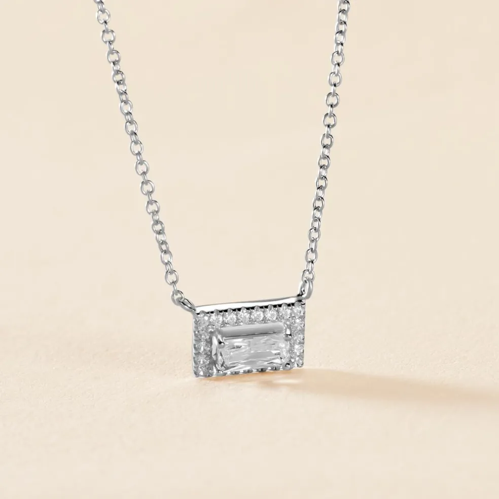 Collier Laurine Argent Blanc Oxyde De Zirconium