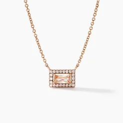 Collier Laurine Argent Rose Oxyde De Zirconium