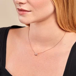 Collier Laurine Argent Rose Oxyde De Zirconium