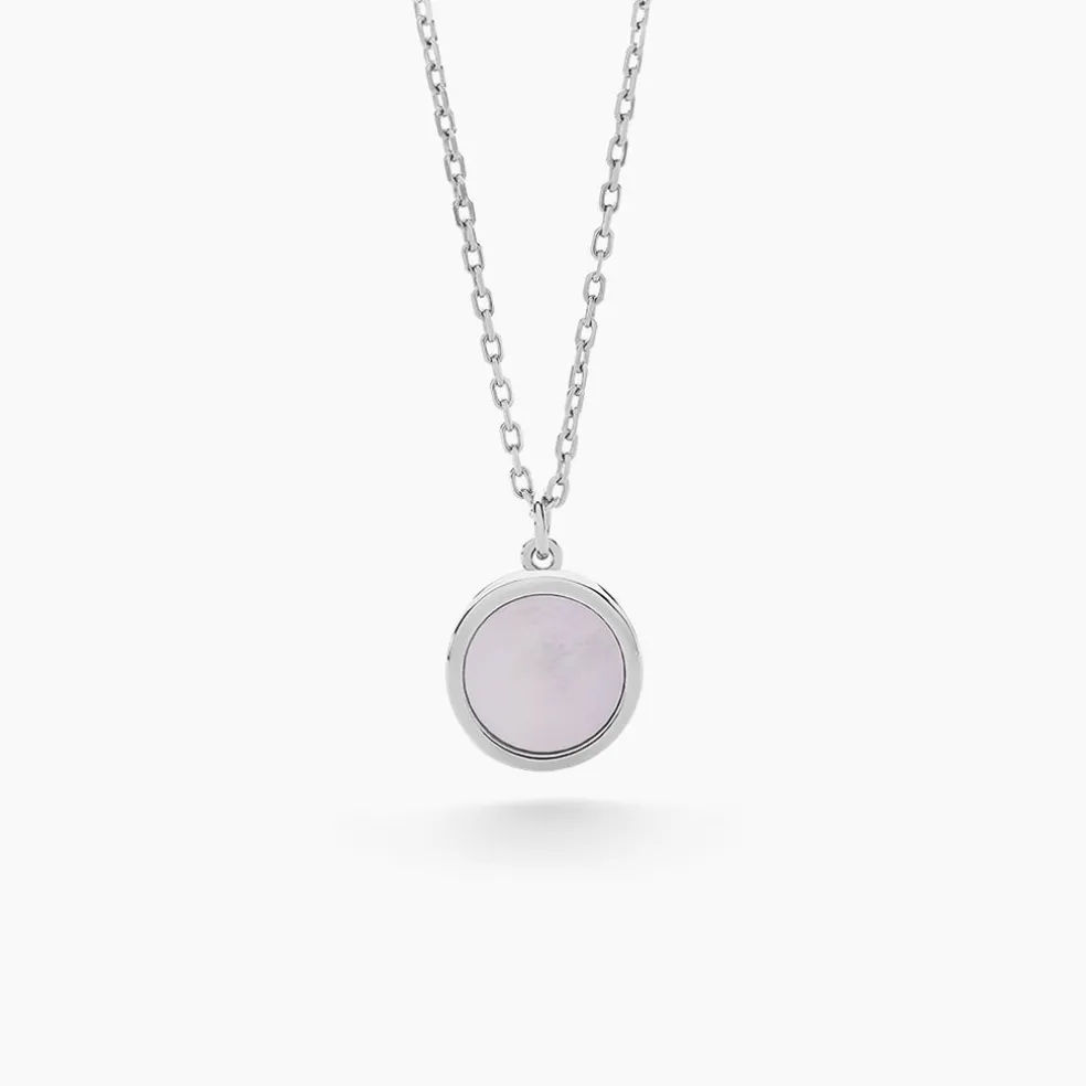 Collier Lunatique Argent Blanc Lapis Lazuli Nacre
