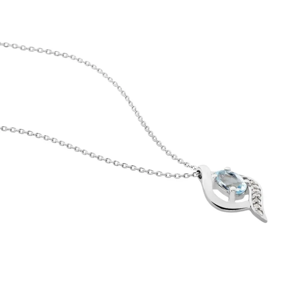 Collier Lydia Or Blanc Topaze Oxyde Oxyde