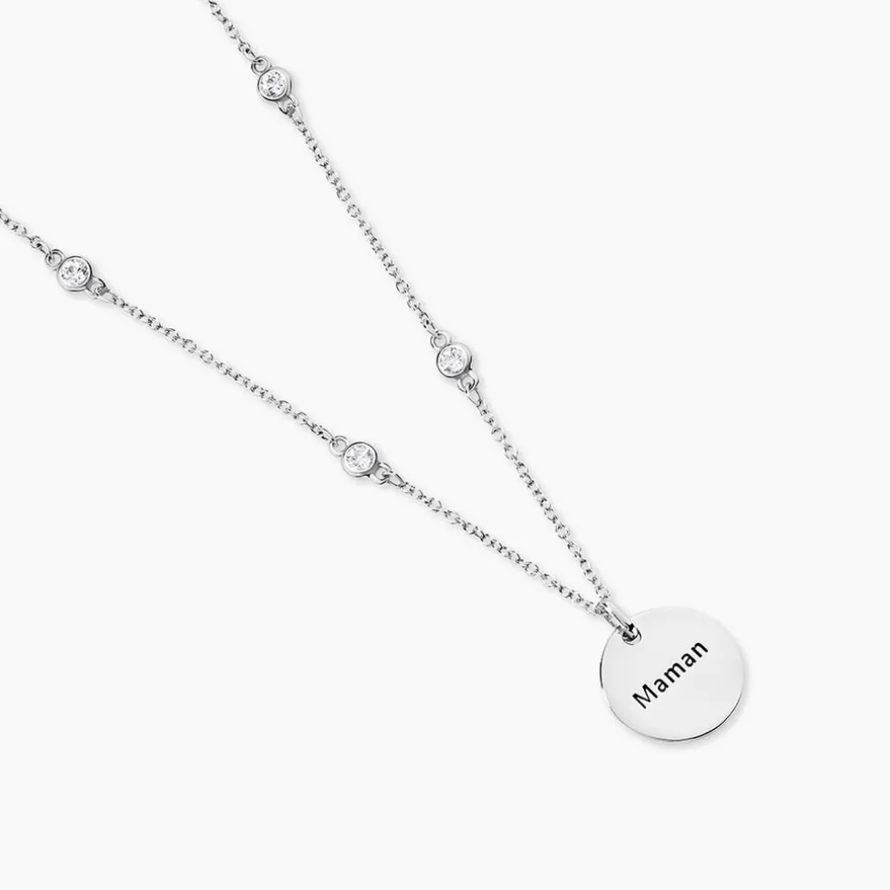 Collier Moa Argent Blanc Oxyde De Zirconium