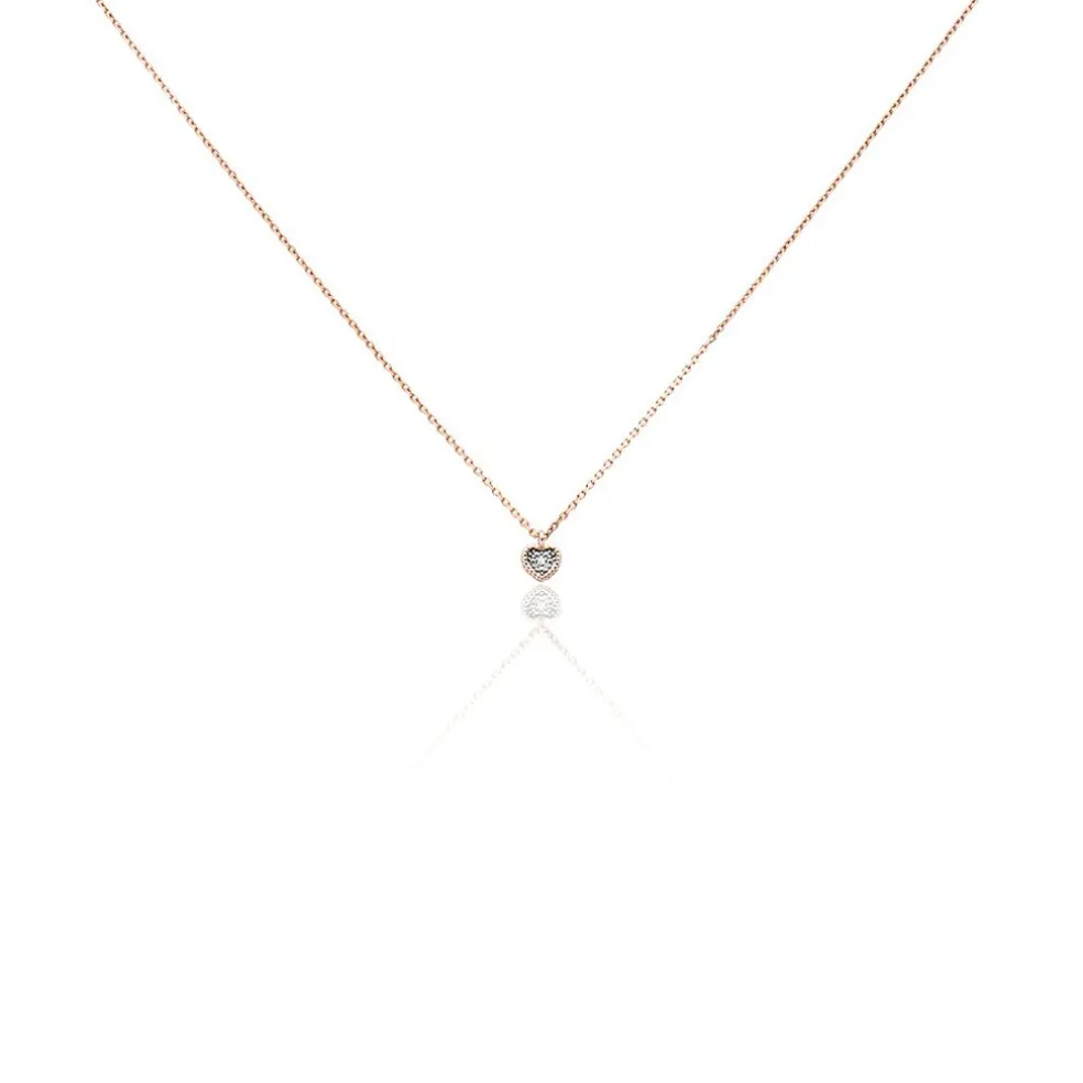 Collier Mon 1er Diamant Or Rose Diamant
