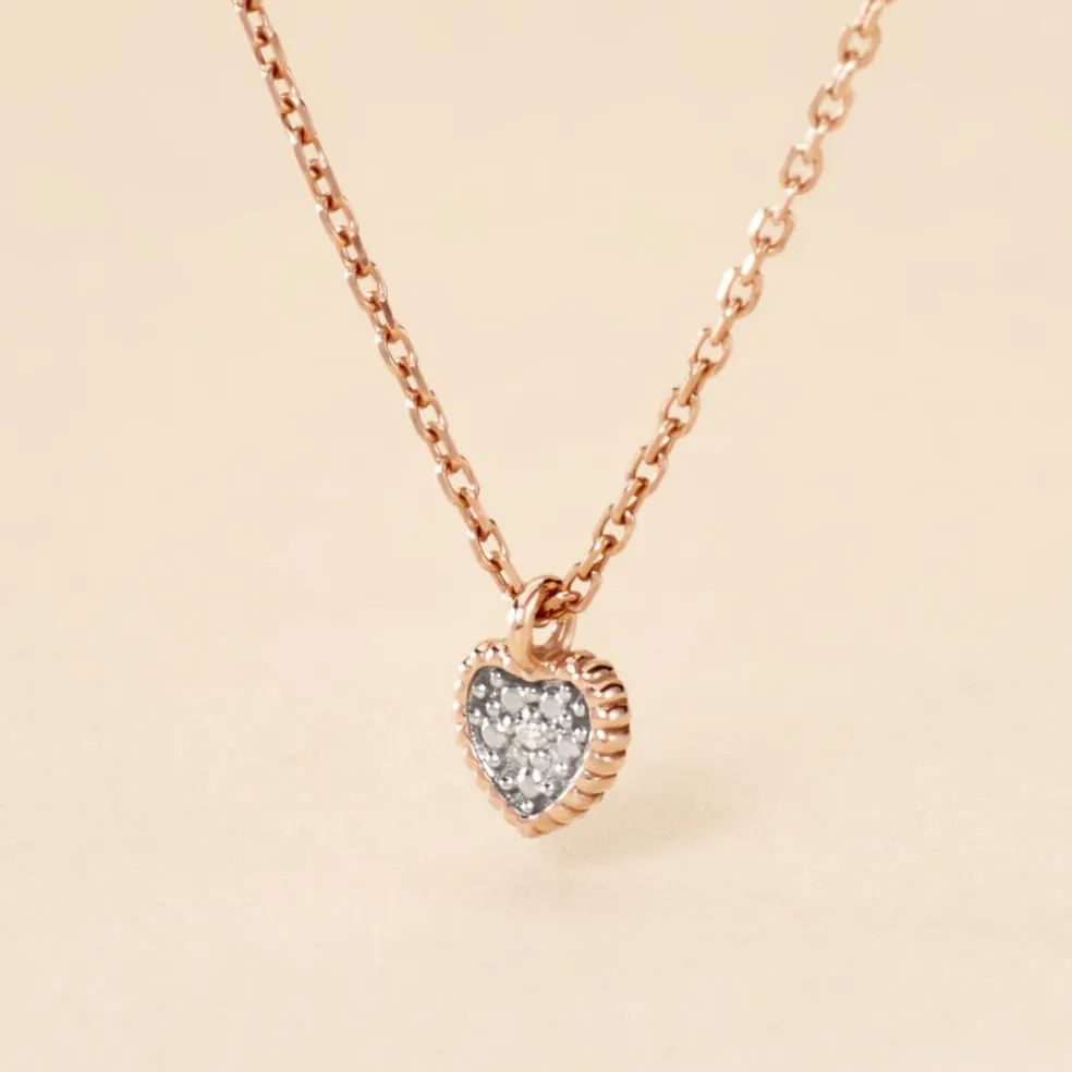 Collier Mon 1er Diamant Or Rose Diamant