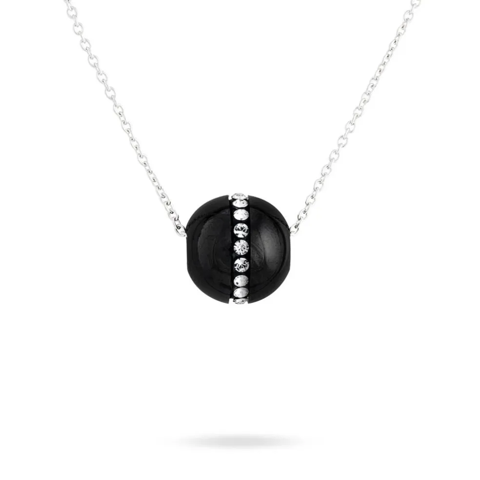 Collier Nina Cera Argent Blanc Strass Et Céramique