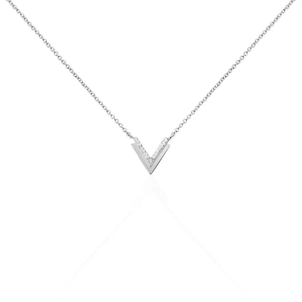 Collier Nollia Argent Blanc Oxyde De Zirconium