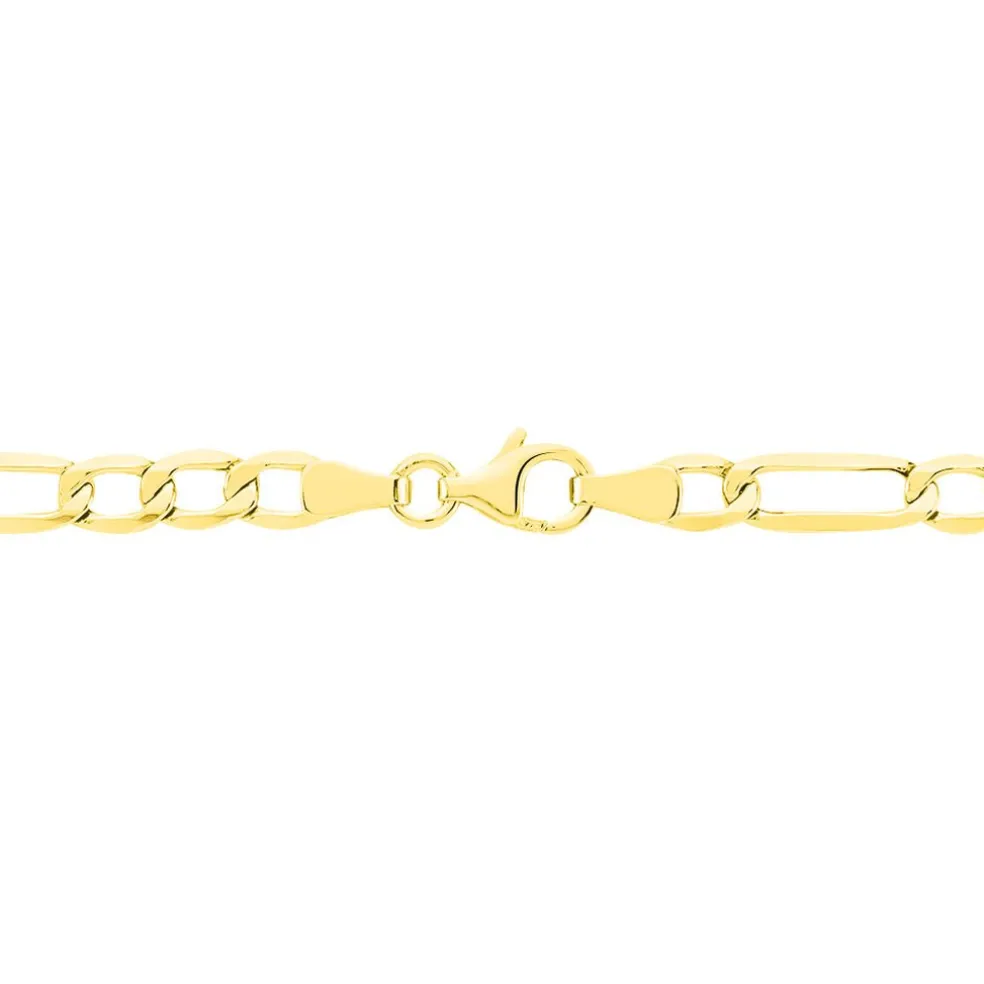 Collier Or Jaune Maille Alternée 1/3