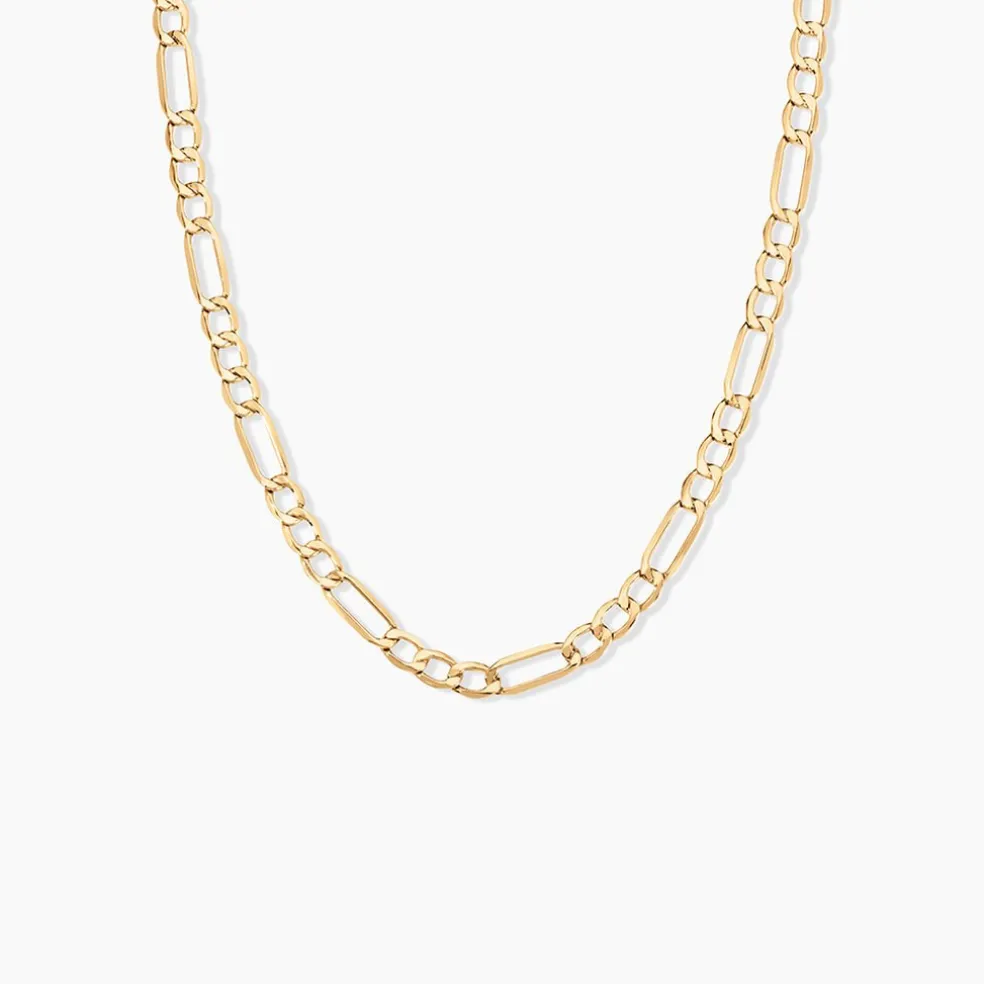 Collier Or Jaune Maille Alternée 1/3