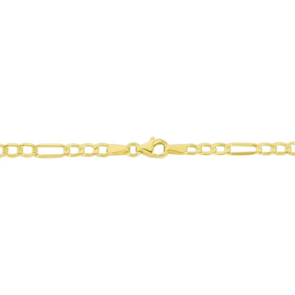 Collier Or Jaune Maille Alternée 1/3