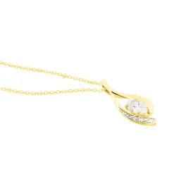 Collier Or Jaune Sagesse Oxydes De Zirconium