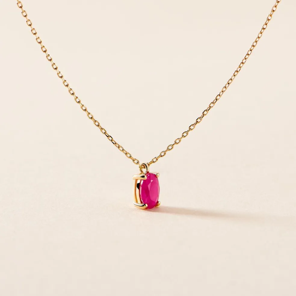 Collier Ovale Or Jaune Rubis