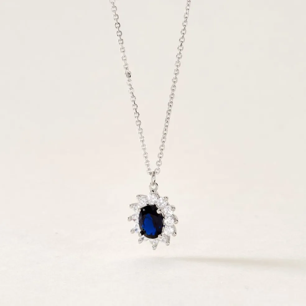 Collier Perez Argent Blanc Oxyde De Zirconium