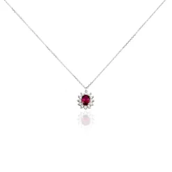 Collier Perez Argent Blanc Oxyde De Zirconium