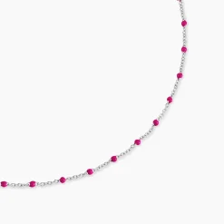 Collier Polka Argent Blanc