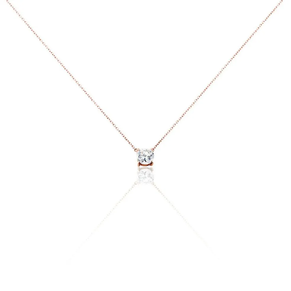 Collier Ponama Or Rose Oxyde De Zirconium