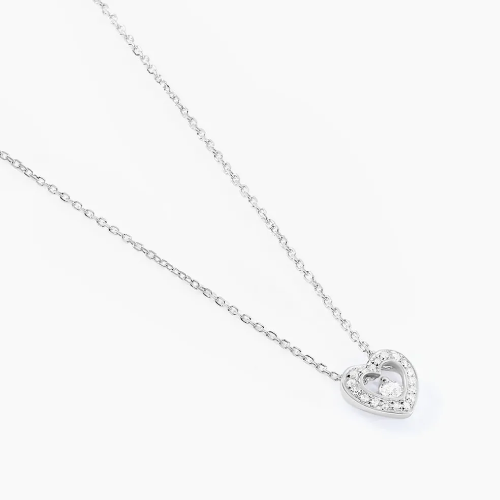 Collier Purete Or Blanc Diamant