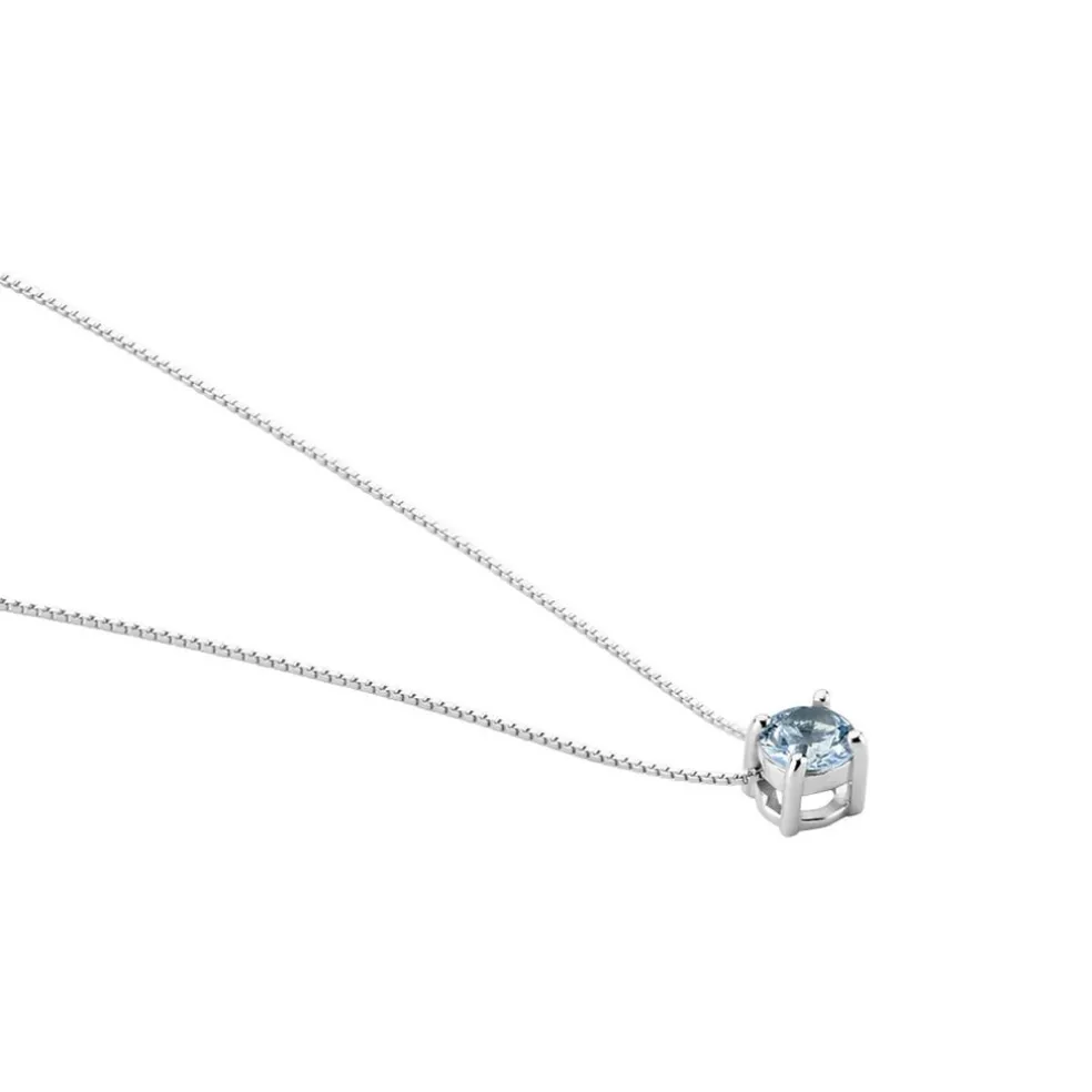 Collier Solitaire Argent Blanc Rio Santa Teresa Oxyde De Zirconium