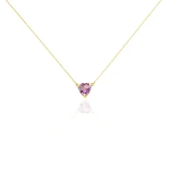 Collier Tender Love Or Jaune Améthyste