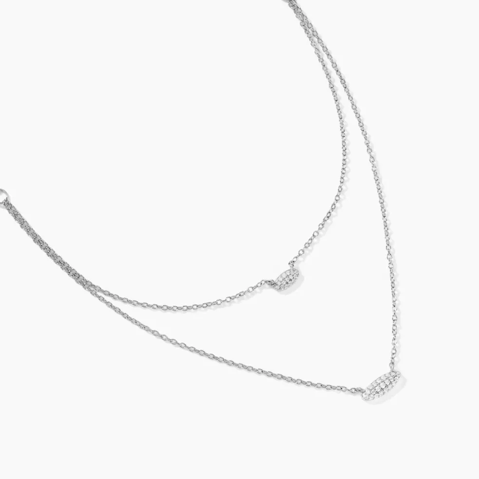 Collier Tiwa Argent Blanc Oxyde De Zirconium