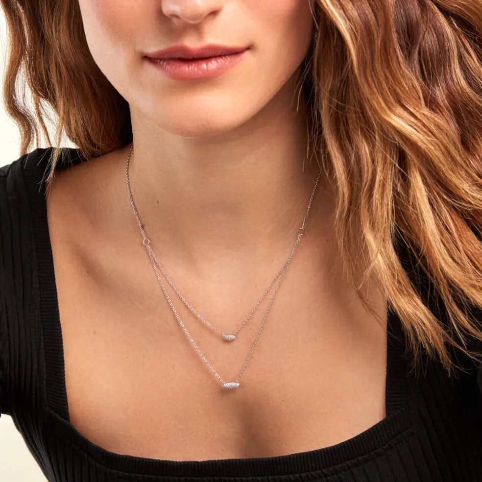 Collier Tiwa Argent Blanc Oxyde De Zirconium