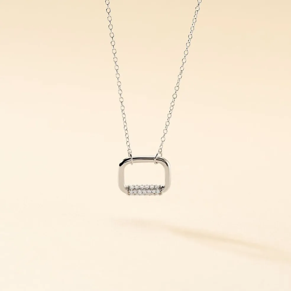 Collier Urban Call Argent Blanc Oxyde De Zirconium