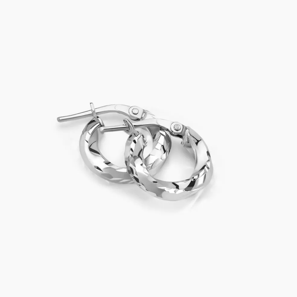 Créoles Argent Blanc Diane