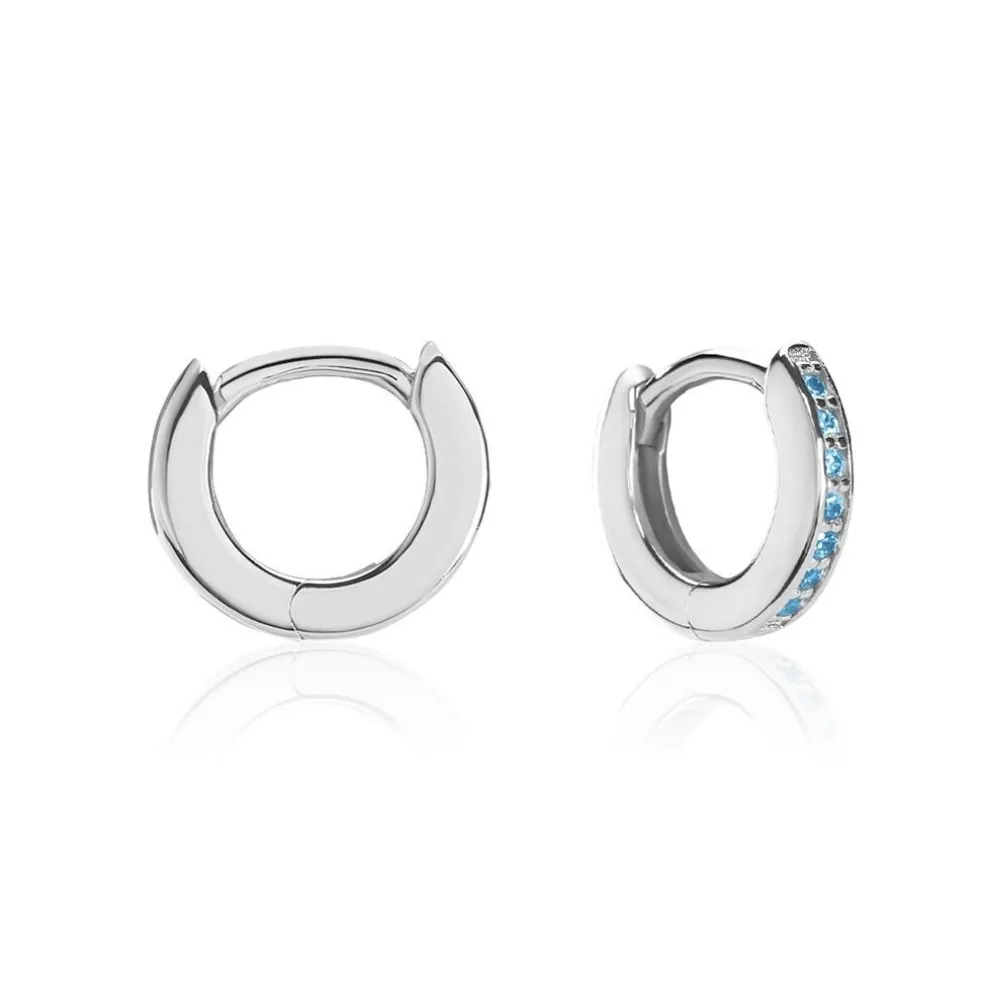 Créoles Argent Blanc Rio Saara Oxydes De Zirconium