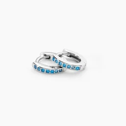 Créoles Argent Blanc Rio Saara Oxydes De Zirconium