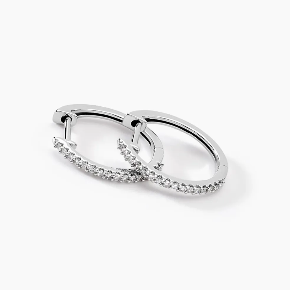 Créoles Aryanna Rondes Or Blanc Diamant